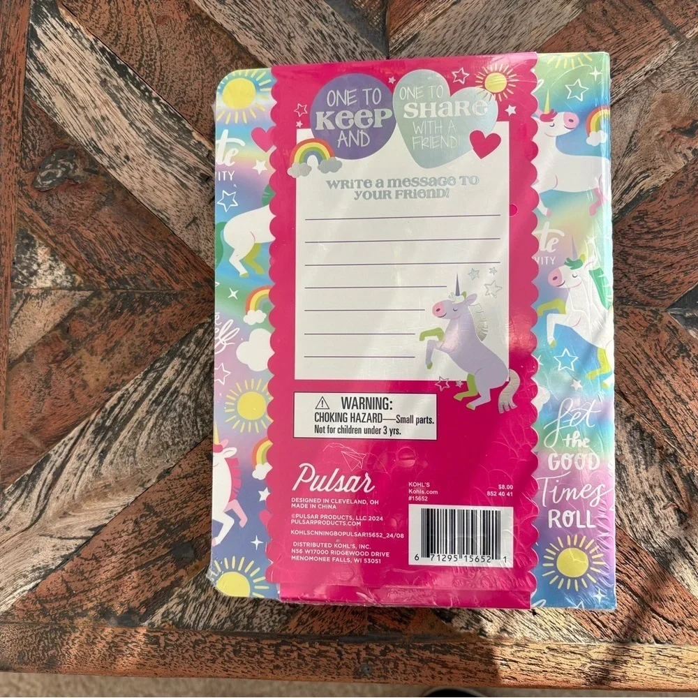 Pulsar BFF Unicorn & Rainbow Pen, Necklace & Journal Set (6-Piece Set)
